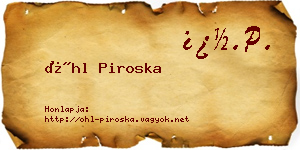 Öhl Piroska névjegykártya