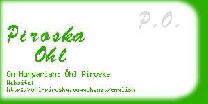 piroska ohl business card